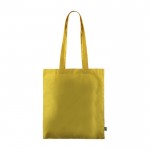 Shopper dai manici lunghi in cotone colorato 180g/m² Fairtrade color giallo quarta vista