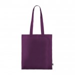 Shopper dai manici lunghi in cotone colorato 180g/m² Fairtrade color viola terza vista