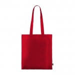 Shopper dai manici lunghi in cotone colorato 180g/m² Fairtrade color rosso terza vista