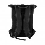 Zaino impermeabile roll-top in PVC con tasca pc 15” color nero terza vista