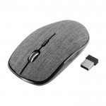 Mouse wireless realizzato in ABS rivestito in poliestere RPET color grigio quarta vista