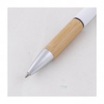 Penna touch in alluminio GSR con finitura in gomma e bambù color bianco prima vista