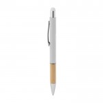 Penna touch in alluminio GSR con finitura in gomma e bambù color bianco quinta vista