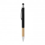 Penna touch in alluminio GSR con finitura in gomma e bambù color nero quinta vista
