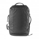 Zaino in PU 600D impermeabile per viaggiare con tasca pc 15” color nero seconda vista