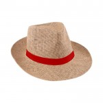 Cappello di carta marrone con nastro rosso personalizzabile