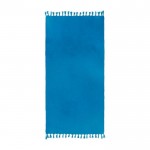 Asciugamano con nappine in cotone e poliestere da 320 g/m² color blu prima vista