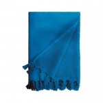 Asciugamano con nappine in cotone e poliestere da 320 g/m² color blu seconda vista