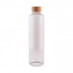 Bottiglia in vetro borosilicato con tappo in bambù da 1L color marrone seconda vista