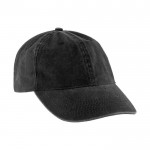 Cappellino casual in 100% cotone con effetto lavato da 260 g/m² color nero prima vista