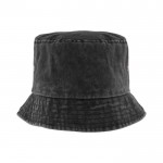 Cappello da pescatore casual in cotone con effetto lavato 260 g/m² color nero prima vista