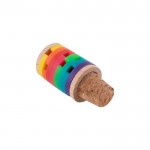 Tappo in sughero e legno con anelli identificativi colorati in silicone vista dettaglio 3