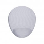 Tappetino per mouse dalla forma ovale con cuscinetto ergonomico color bianco prima vista