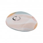 Tappetino per mouse dalla forma ovale con cuscinetto ergonomico color bianco terza vista