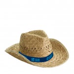 Cappello di paglia per l'estate con nastro personalizzato vista area di stampa