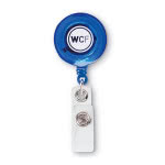 Clip porta badge per fiere colore azzurro originale