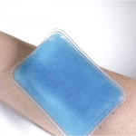 Borsa calda da massaggio colore azzurro per impresa