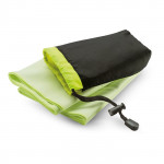 Asciugamani pubblicitari in borse di nylon colore verde per impresa