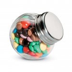 Cioccolatini promozionali tipo smarties in barattolo di vetro color multicolore seconda vista