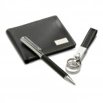 Include penna, portachiavi e portafogli colore nero per impresa