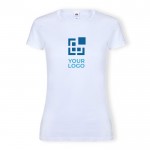 T-shirt bianca da donna in cotone 140g/m² Fruit Of The Loom vista area di stampa