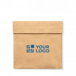 Porta snack termico in carta riciclata laminata color naturale con logo