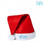 Cappello di Babbo Natale per bambini in poliestere vista area di stampa