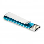 memoria usb personalizzata con clip colore azzurro per impresa