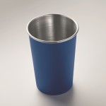 Bicchiere riutilizzabile in acciaio inox riciclato da 300ml color blu reale vista fotografica