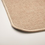 Zerbino rettangolare 58 x 38 cm in lino con retro antiscivolo color beige terza vista fotografica