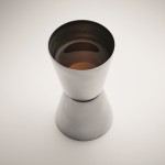Jigger per cocktail in acciaio inossidabile da 25 e 40 ml color argento opaco vista fotografica