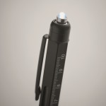 Penna multiuso in acciaio con sistema twist ed inchiostro blu color nero quarta vista fotografica