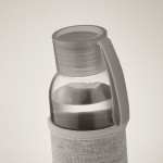 Borraccia in vetro riciclato con custodia in neoprene color grigio scuro seconda vista fotografica