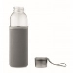 Borraccia in vetro riciclato con custodia in neoprene da 500 ml color grigio scuro sesta vista