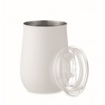 Bicchieri personalizzati in acciaio inox riciclato con tappo da 500 ml color bianco