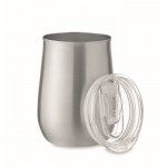 Bicchieri personalizzati in acciaio inox riciclato con tappo da 500 ml color argento opaco