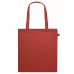 Shopper dai manici lunghi in cotone colorato Fairtrade 140 g/m2 color rosso seconda vista