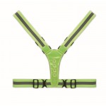Cintura regolabile con luci a LED davanti e dietro e strisce argentate color verde fluorescente
