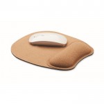 Tappetino per mouse ergonomico in sughero con base antiscivolo color beige seconda vista