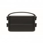 Lunch box doppio scomparto in PP riciclato e coperchio ermetico 1600ml color nero ottava vista