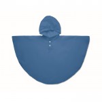Impermeabile per bambini in PEVA con cappuccio e 2 bottoni di chiusura color blu reale seconda vista
