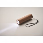 Torcia a LED ricaricabile in legno con 3 modalità di luce da 5W color legno seconda vista fotografica