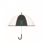 Ombrello trasparente 23''con 1 pannello in poliestere personalizzabile vista area di stampa