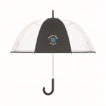 Ombrello trasparente 23''con 1 pannello in poliestere personalizzabile color nero vista principale