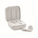 Auricolari TWS 5.3 con microfono e scatolina in ABS con dettaglio nero color bianco vista principale
