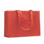Shopper in TNT RPET da 80 gr/m² con manici lunghi e soffietto color rosso