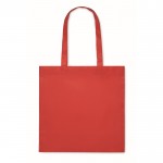 Shopper in tessuto non tessuto RPET da 80 gr/m² con manici lunghi color rosso seconda vista