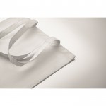 Shopper in tessuto non tessuto RPET da 80 gr/m² con manici lunghi color bianco terza vista fotografica
