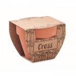 Vasetto di terracotta con semi di menta e terriccio color legno seconda vista