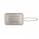 Lunch box in acciaio inox con manico estraibile da 750ml color argento settima vista